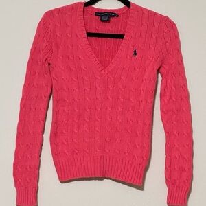Ralph Lauren Pink V-Neck Sweater